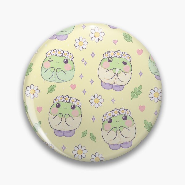 Item preview, Cute Kawaii Frog Daisy Flower Crown Pastel Pattern designed and sold by Soft Berry Studio.