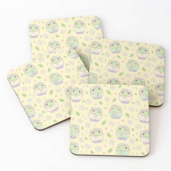 Item preview, Cute Kawaii Frog Daisy Flower Crown Pastel Pattern designed and sold by Soft Berry Studio.
