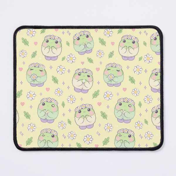 Item preview, Cute Kawaii Frog Daisy Flower Crown Pastel Pattern designed and sold by Soft Berry Studio.