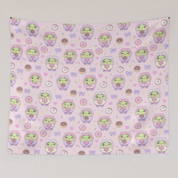 Item preview, Cute Kawaii Frog Donut Hoodie Pastel Pattern designed and sold by Soft Berry Studio.