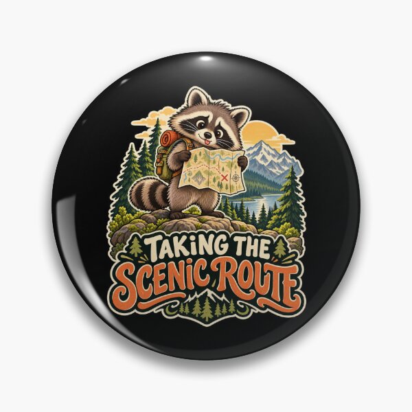 Item preview, Taking the Scenic Route — Raccoon Hiker designed and sold by Good Mood Foundry.