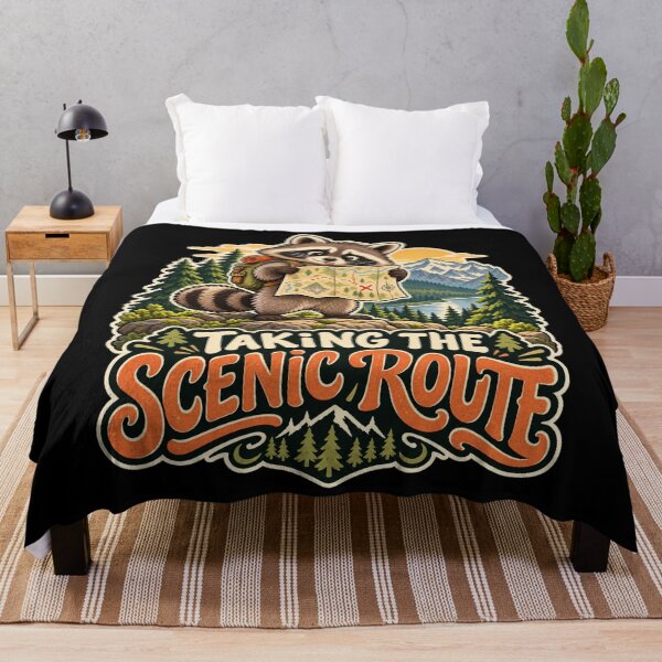 Item preview, Taking the Scenic Route — Raccoon Hiker designed and sold by Good Mood Foundry.