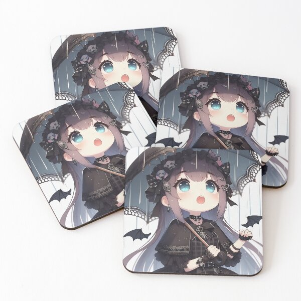 Aperçu de l'œuvre Fille kawaii gothique avec un parapluie créée et vendue par StickyGuys.