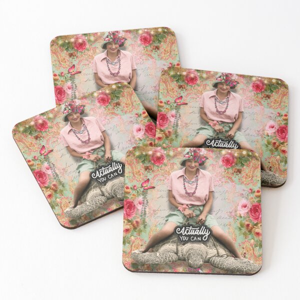 Item preview, 1920s Colorized Lady Sitting On Turtle/Quote designed and sold by AsheDinaArt.