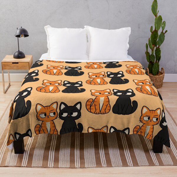 Item preview, Grumpy Orange and Black Cat Duo Cute Cartoon designed and sold by MewMade.