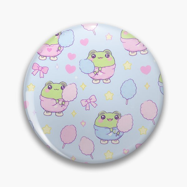 Item preview, Cute Kawaii Frog Cotton Candy Pastel Pattern designed and sold by Soft Berry Studio.