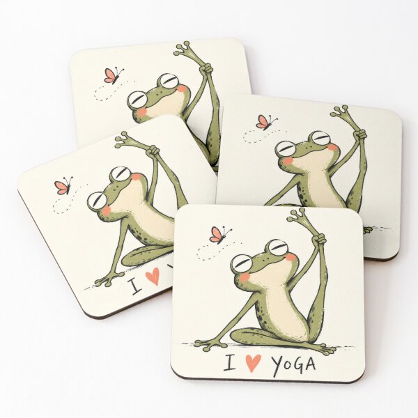 Item preview, Frog doing yoga with a butterfly designed and sold by anytka.