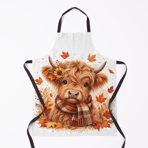 Item preview, Cute Autumn Highland Cow designed and sold by Wild Ink Studio by Barbara.