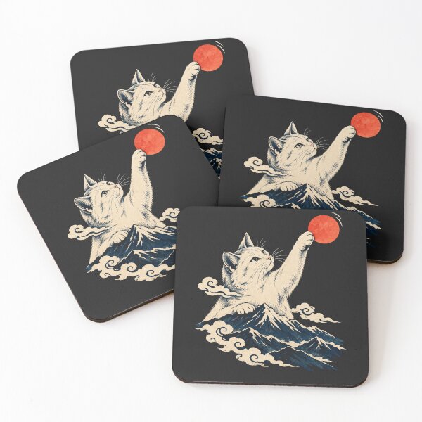 Item preview, Japanese Cat Playing with the Sun – Ukiyo-e Style designed and sold by DreamCraze.