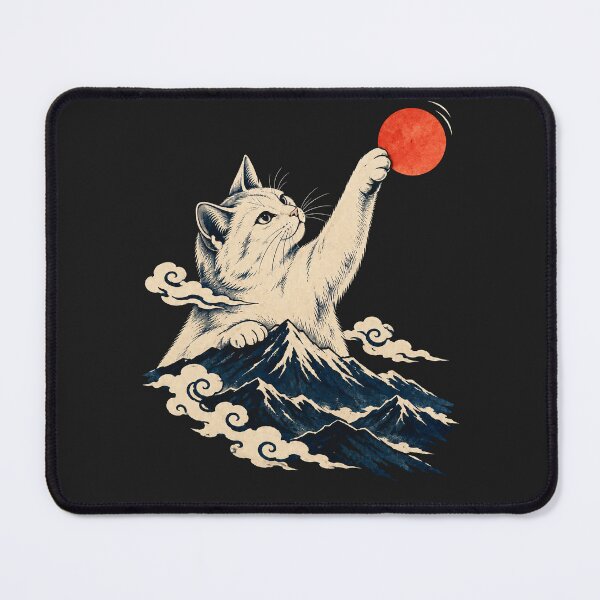 Item preview, Japanese Cat Playing with the Sun – Ukiyo-e Style designed and sold by DreamCraze.
