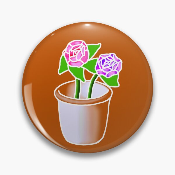 Item preview, Roses in a Vase - White Outline, Burnt Orange BG designed and sold by lavenderXblue.