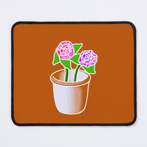 Item preview, Roses in a Vase - White Outline, Burnt Orange BG designed and sold by lavenderXblue.