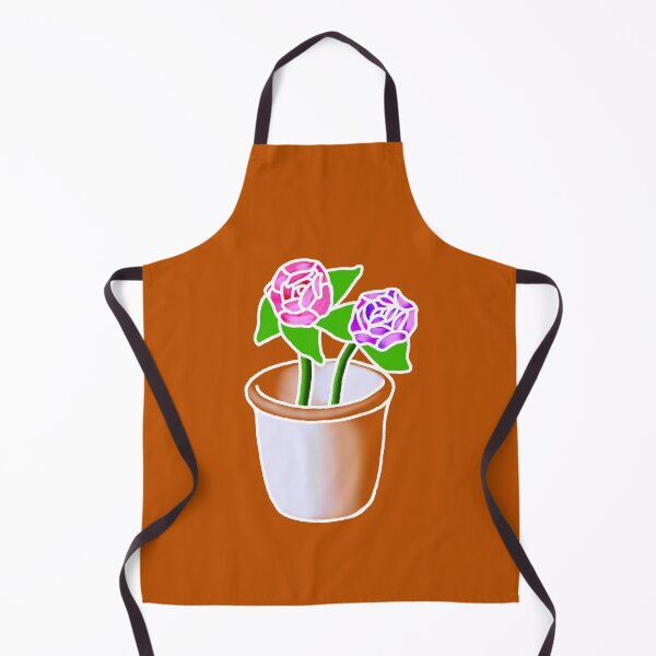 Item preview, Roses in a Vase - White Outline, Burnt Orange BG designed and sold by lavenderXblue.