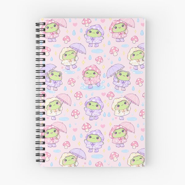 Item preview, Cute Kawaii Frog Mushroom Raincoat Pastel Pattern designed and sold by Soft Berry Studio.