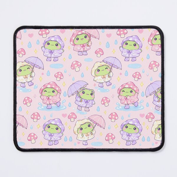 Item preview, Cute Kawaii Frog Mushroom Raincoat Pastel Pattern designed and sold by Soft Berry Studio.