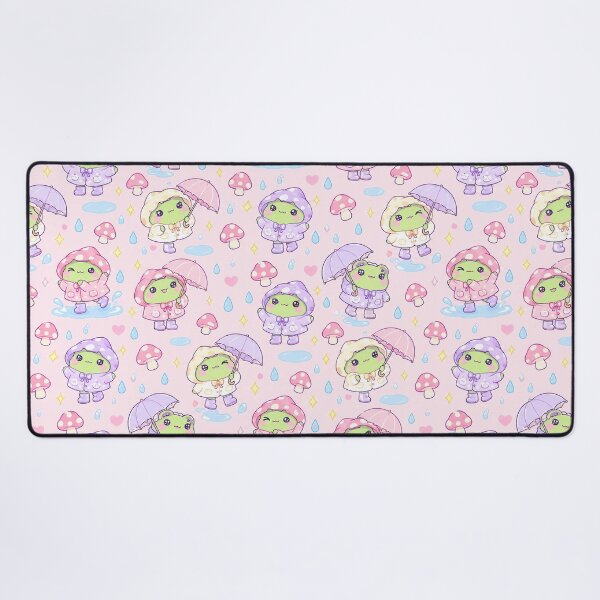 Item preview, Cute Kawaii Frog Mushroom Raincoat Pastel Pattern designed and sold by Soft Berry Studio.