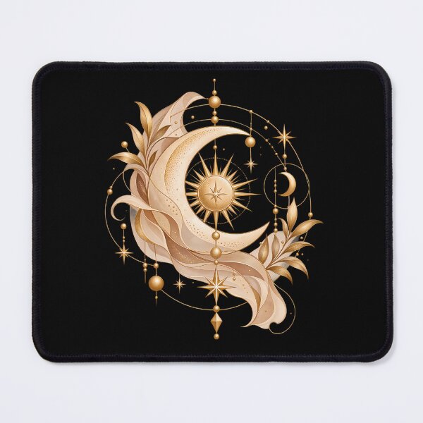 Item preview, Boho Celestial Sun and Moon Mystic Gold Art designed and sold by BohoMysticArt.