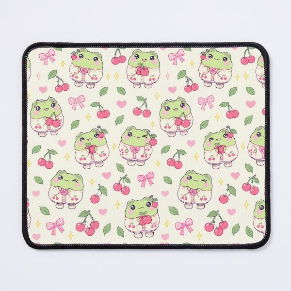 Item preview, Cute Kawaii Frog Cherry Cardigan Pink Pastel Pattern designed and sold by Soft Berry Studio.