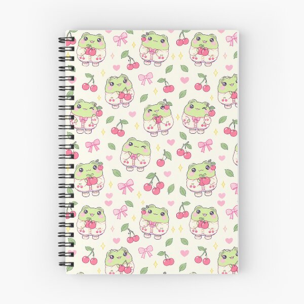 Item preview, Cute Kawaii Frog Cherry Cardigan Pink Pastel Pattern designed and sold by Soft Berry Studio.