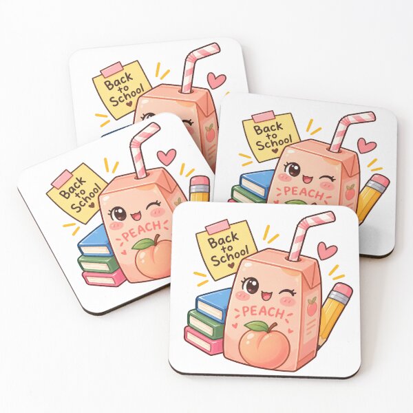 Item preview, Cute Peach Juice Back to School Kawaii Sticker designed and sold by Kiralemon.