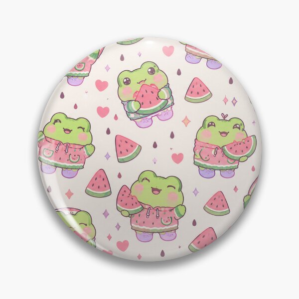 Item preview, Cute Kawaii Frog Watermelon Hoodie Pastel Pattern designed and sold by Soft Berry Studio.