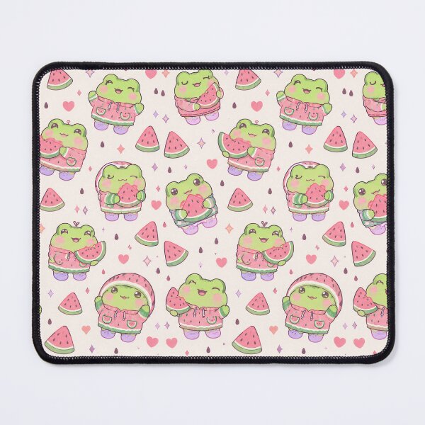 Item preview, Cute Kawaii Frog Watermelon Hoodie Pastel Pattern designed and sold by Soft Berry Studio.