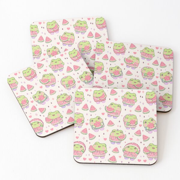 Item preview, Cute Kawaii Frog Watermelon Hoodie Pastel Pattern designed and sold by Soft Berry Studio.