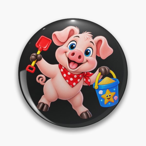 Item preview, Cute Piglet Beach Day – Pig with Bucket and Spade designed and sold by JamesDunican.