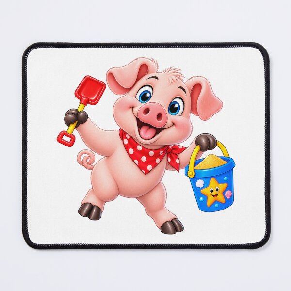 Item preview, Cute Piglet Beach Day – Pig with Bucket and Spade designed and sold by JamesDunican.