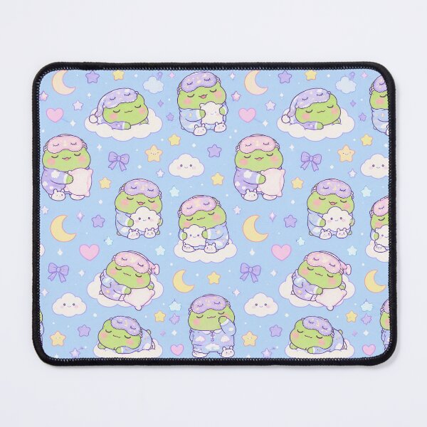 Item preview, Cute Kawaii Frog Sleep Mask Cozy Pastel Pattern designed and sold by Soft Berry Studio.