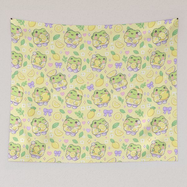 Item preview, Cute Kawaii Frog Lemon Sweater Pastel Pattern designed and sold by Soft Berry Studio.