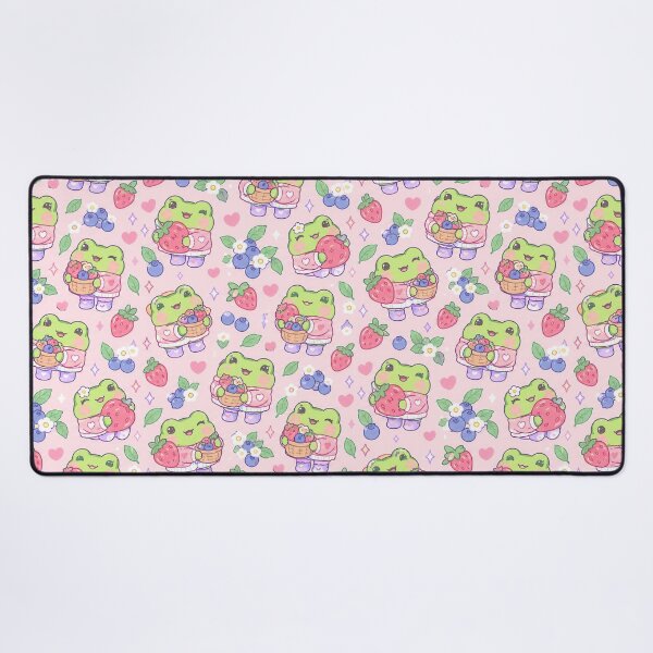 Item preview, Cute Kawaii Frog Strawberry Blueberry Basket Pattern designed and sold by Soft Berry Studio.
