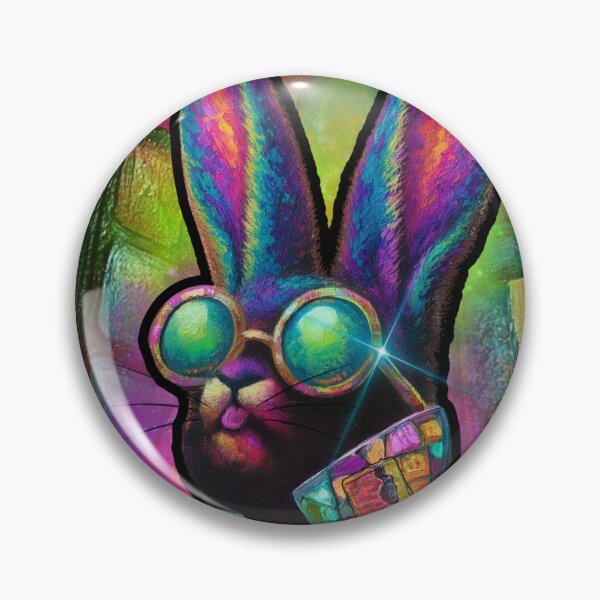 Item preview, Upcycled: The Bad Attitude Psychedelic Bunny    designed and sold by AsheDinaArt.