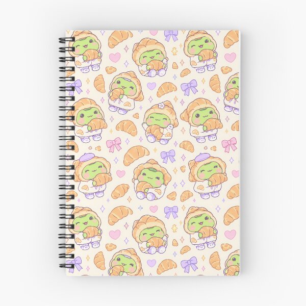 Item preview, Cute Kawaii Frog Croissant Hoodie Cozy Pastel Pattern designed and sold by Soft Berry Studio.