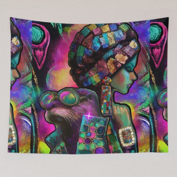 Item preview, Upcycled! Otter Bodyguard W Groovy Sunglasses  designed and sold by AsheDinaArt.