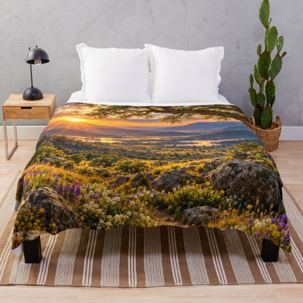Item preview, Golden Valley Sunset Mountain Lake Oak Tree Landscape Wall Art designed and sold by IRON SIREN.