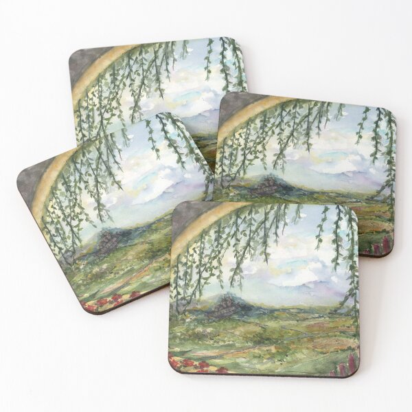 Item preview, Medieval Fantasy Countryside Watercolor Painting designed and sold by FaireWaveArt.