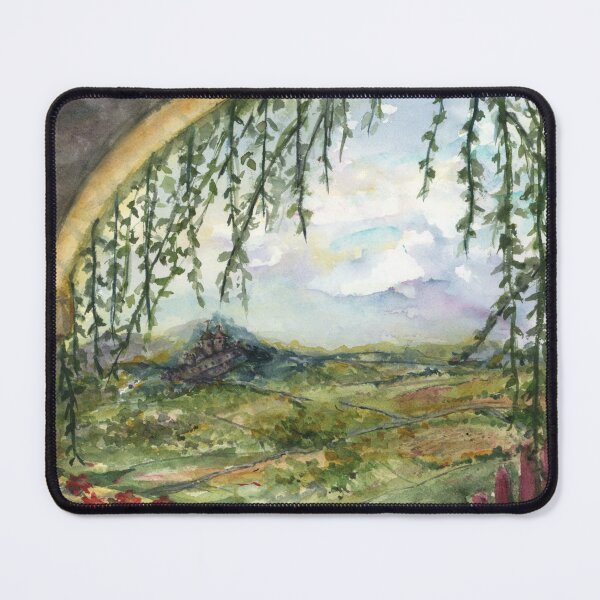 Item preview, Medieval Fantasy Countryside Watercolor Painting designed and sold by FaireWaveArt.