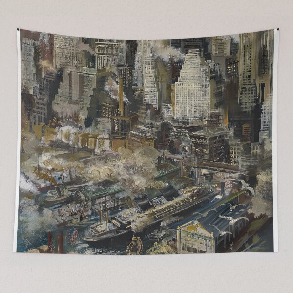 Item preview, George Grosz New York Harbor designed and sold by warrickjessica.