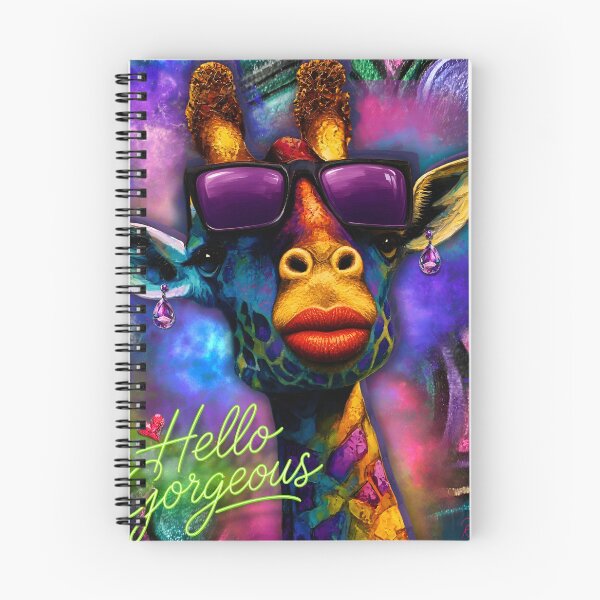 Artikelvorschau, Neon-psychedelische, flirtende Giraffe entworfen und verkauft von AsheDinaArt.