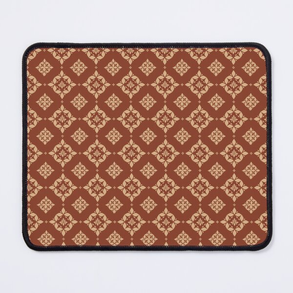 Item preview, Thai Floral Diamond Seamless Pattern Rust Brown Gold Traditional Thai Botanical Tile Luxury Fabric Design designed and sold by KOPatternCo.