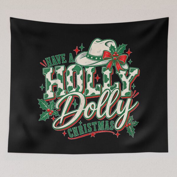 Item preview, Xmas Holly Dollie Funny Western Cowgirl Christmas Time designed and sold by GenioFin.
