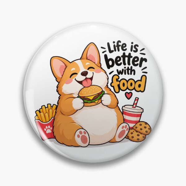 Item preview, Kawaii Foodie Corgi Dog Junk Food Feast designed and sold by JrNergal.