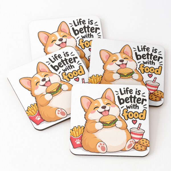 Item preview, Kawaii Foodie Corgi Dog Junk Food Feast designed and sold by JrNergal.