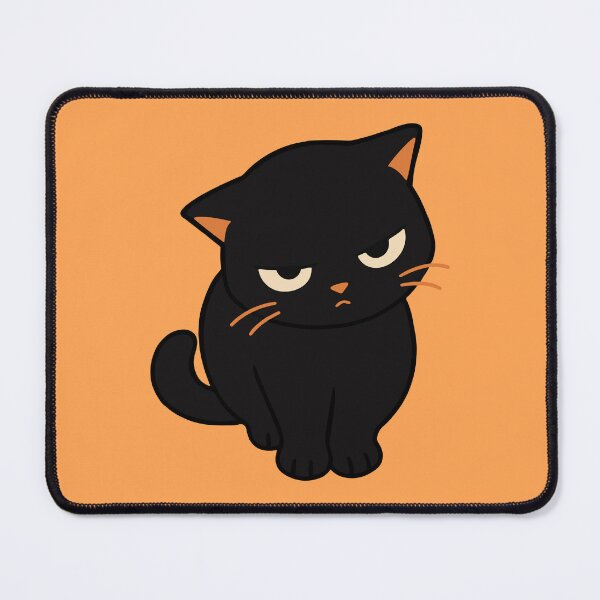 Item preview, Grumpy Black Cat Funny Angry Face Cartoon designed and sold by MewMade.
