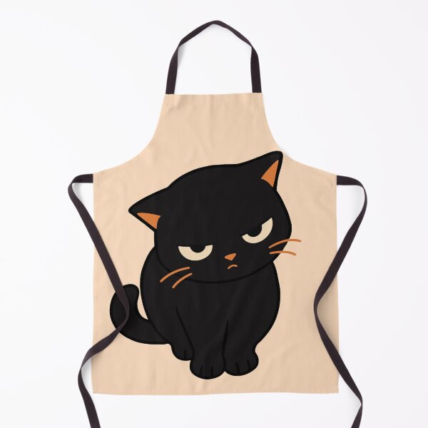 Item preview, Grumpy Black Cat Funny Angry Face Cartoon designed and sold by MewMade.