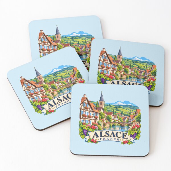 Item preview, Alsace, France - Village and Vineyard Art designed and sold by Myra365Art.