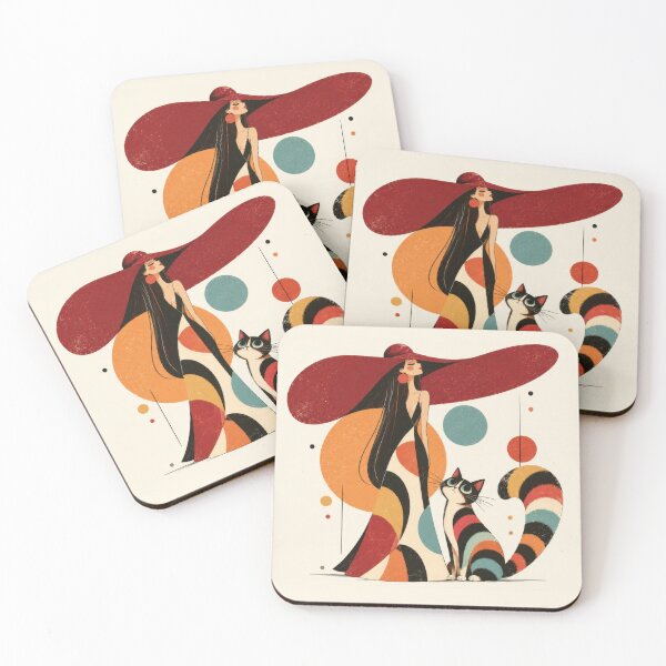 Item preview, Woman in large hat with colorful cat designed and sold by anytka.