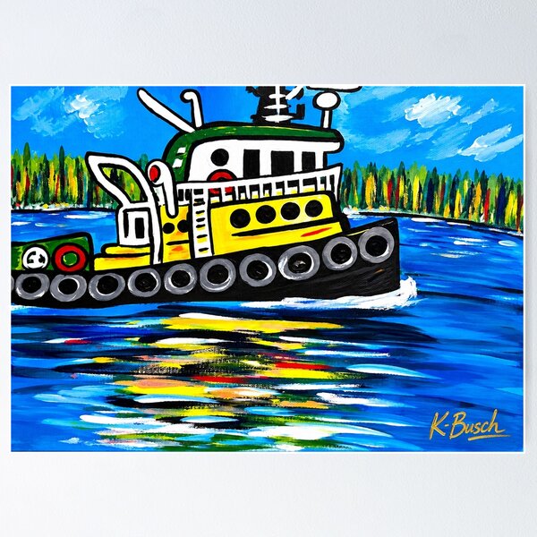 Item preview, Campbell River Tugboat  designed and sold by Soulfeast-Art by Kathleen Busch .