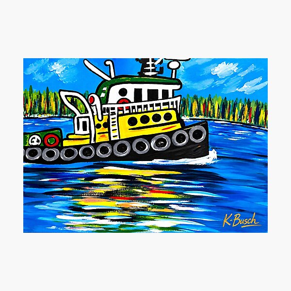 Item preview, Campbell River Tugboat  designed and sold by Soulfeast-Art by Kathleen Busch .